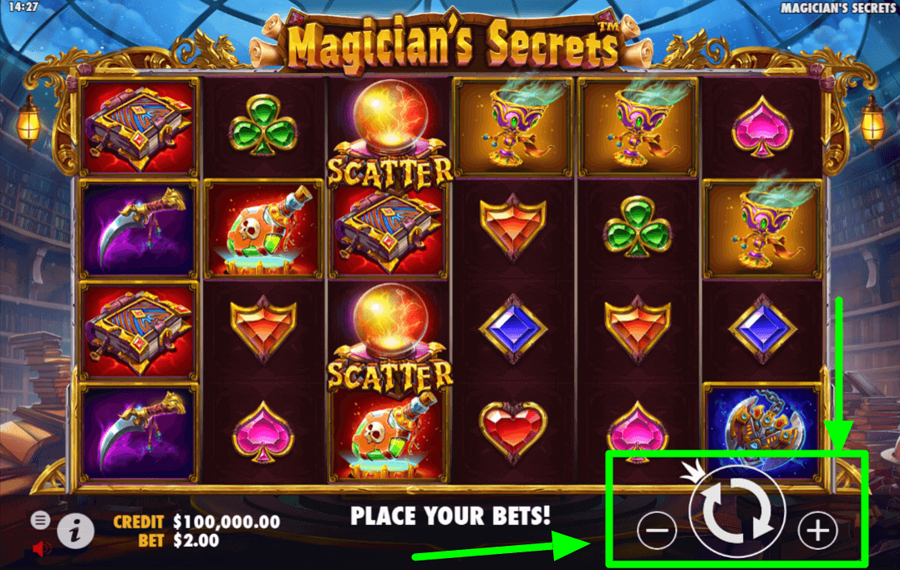 Magicians Secrets Choose your bet amount.