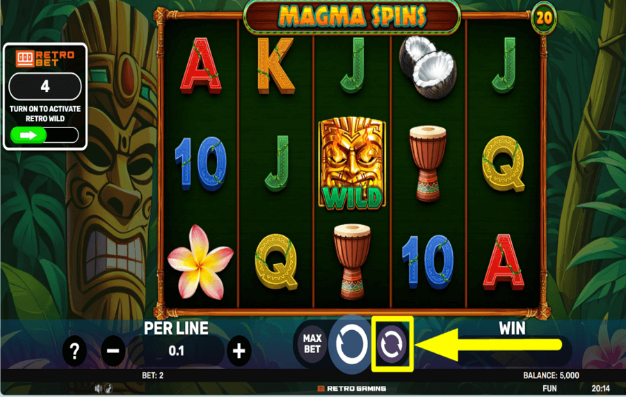 Magma Spins PROCÉDER AUTOMATIQUEMENT.