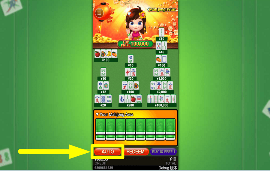 Mahjong Fruit ACTIVER LA LECTURE AUTOMATIQUE.