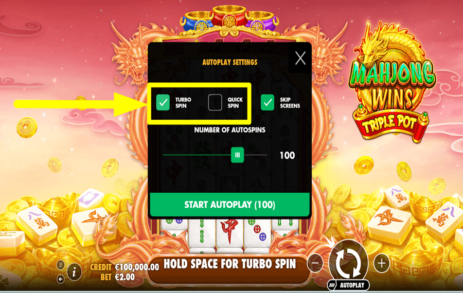 Mahjong Wins Triple Pot PICK UP THE PACE.