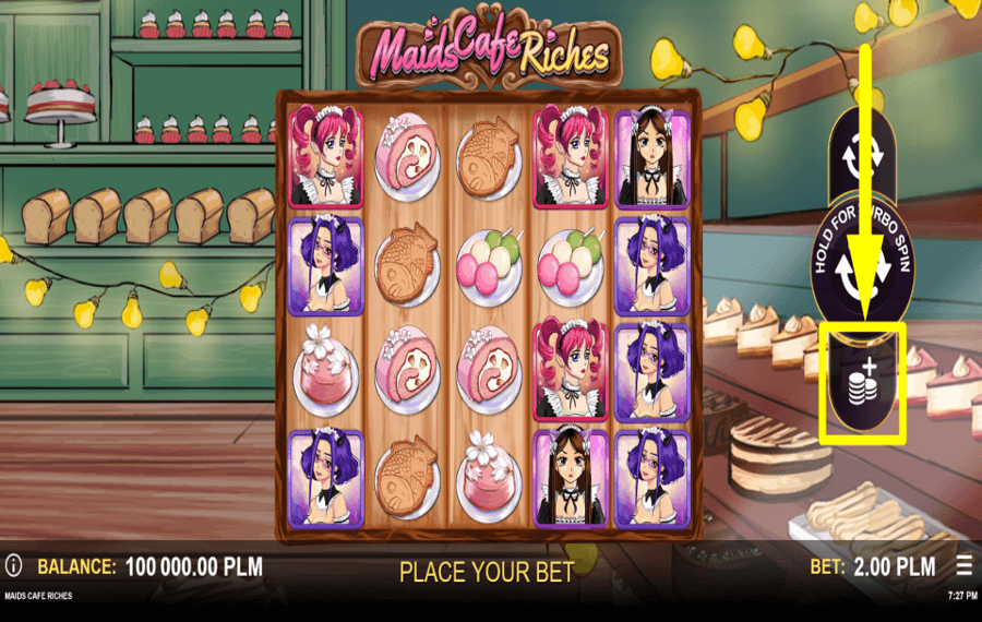 Maids Cafe Riches ADJUST THE WAGER.