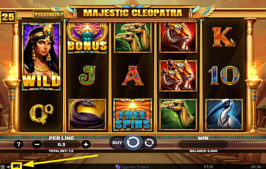 Majestic Cleopatra ÄNDERN SIE DIE GESCHWINDIGKEIT.