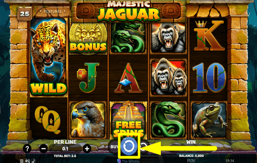 Majestic Jaguar FAITES TOURNER LA ROUE POUR GAGNER DES RÉCOMPENSES.