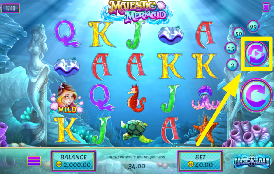 Majestic Mermaid AUTOMATISCHES SPIELEN AUSLÖSEN.