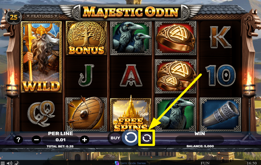 Majestic Odin DÉMARRER LA ROTATION AUTOMATIQUE.