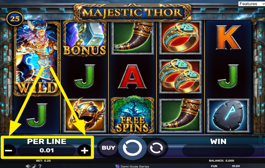 Majestic Thor НАЗНАЧИТЬ ЗНАЧЕНИЕ СТАВКИ НА ЛИНИЮ.