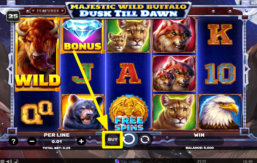 Majestic Wild Buffalo Dusk Till Dawn РАЗБЛОКИРОВАТЬ БЕСПЛАТНЫЕ ВРАЩЕНИЯ.