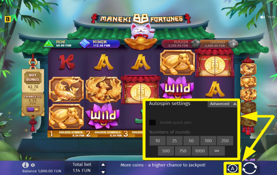 Maneki 88 Fortunes ИСПОЛЬЗУЙТЕ АВТОИГРУ.