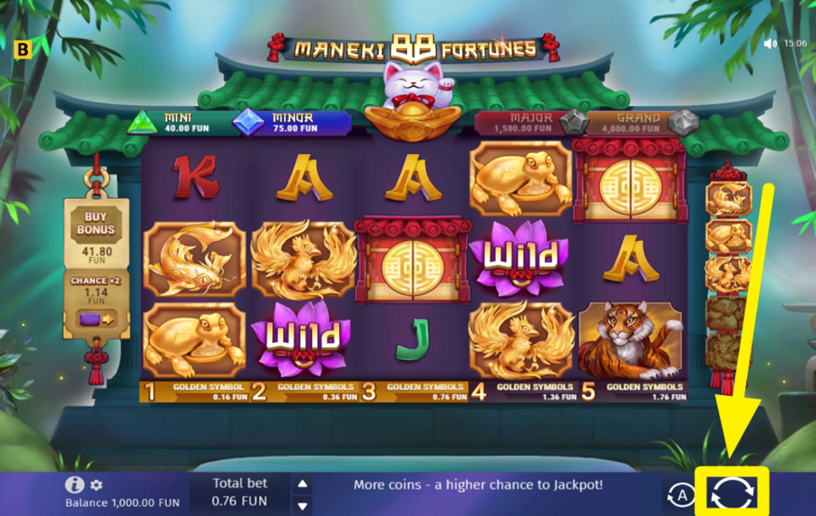 Maneki 88 Fortunes ВРАЩАЙТЕ БАРАБАНЫ.