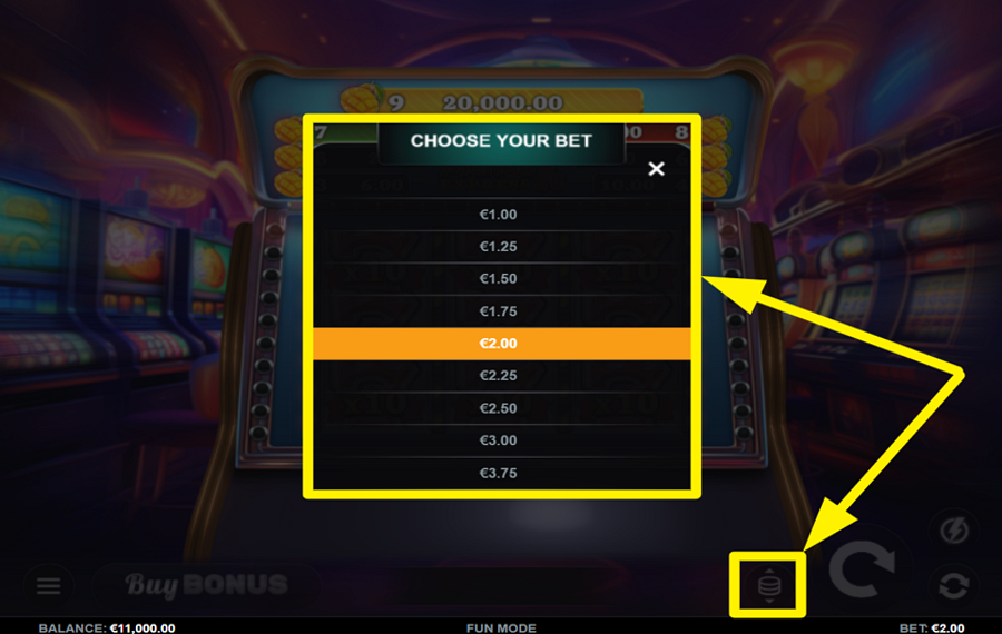 Mango Express 7s SELECT YOUR WAGER AMOUNT.