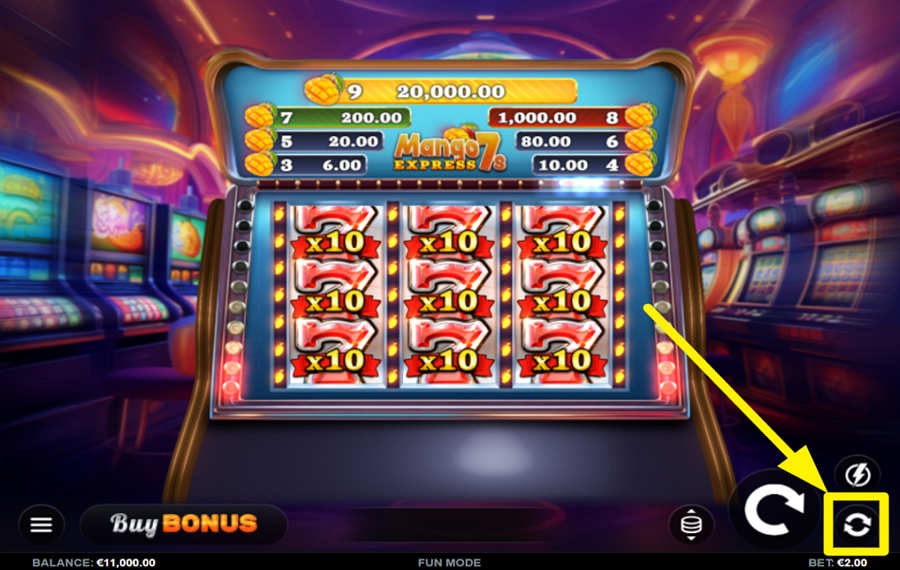 Mango Express 7s TRIGGER AUTOMATED SPINS.