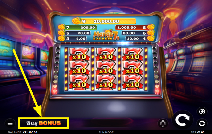 Mango Express 7s PURCHASE FREE SPINS.