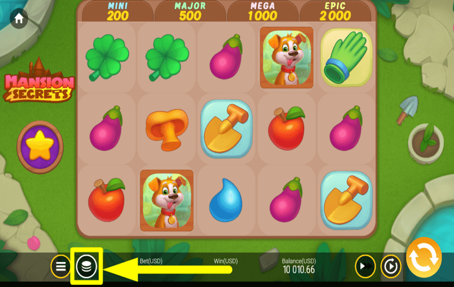 Mansion Secrets ОПРЕДЕЛИТЕ СВОЮ СТАВКУ.