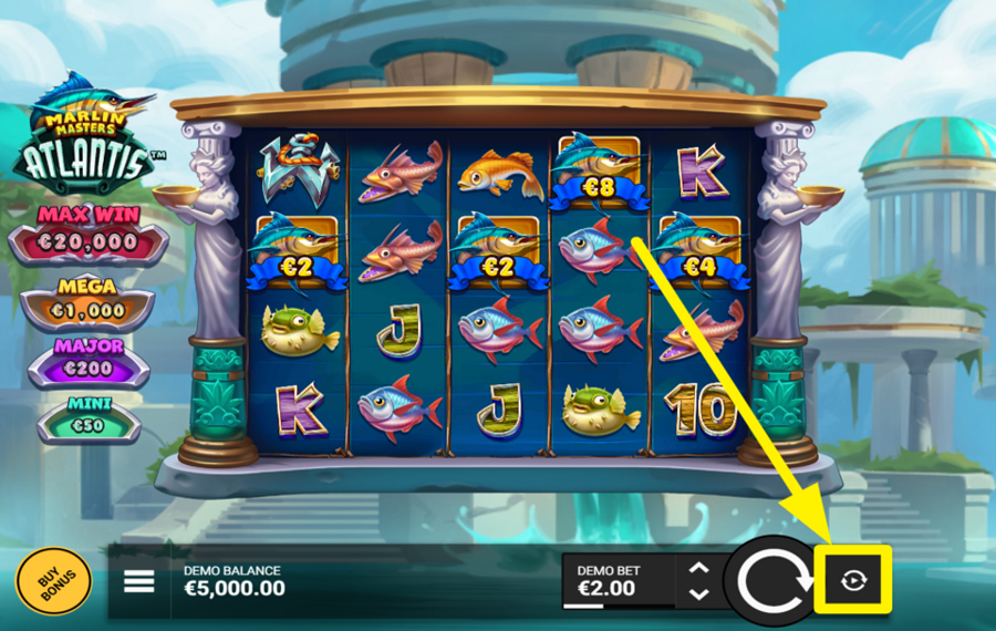 Marlin Masters Atlantis ACTIVATE AUTOMATIC PLAY.