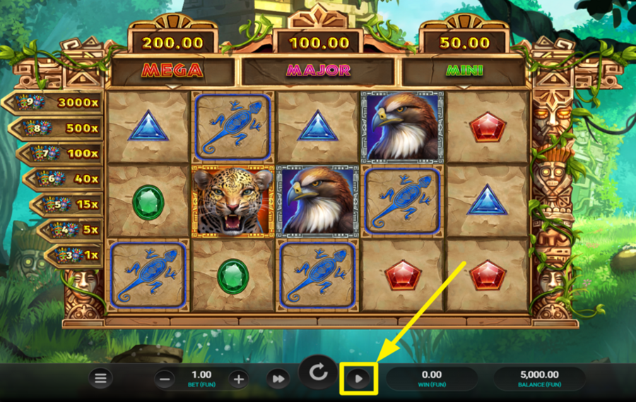 Masked Treasures ACTIVAR GIRO AUTOMÁTICO.