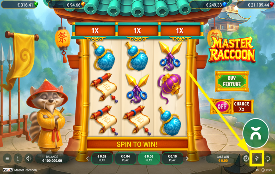 Master Raccoon MAXIMIZA LA VELOCIDAD.