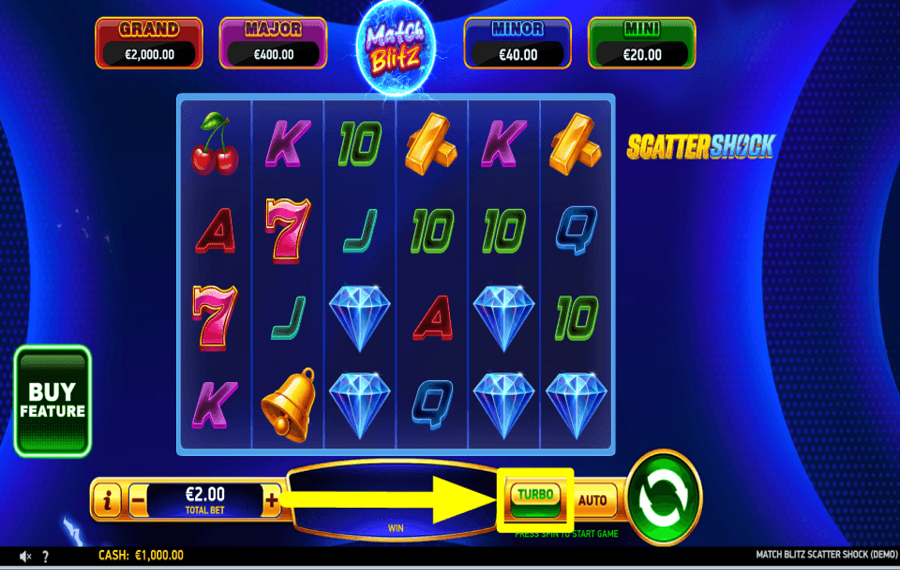 Match Blitz Scatter Shock ACTIVATE TURBO MODE.