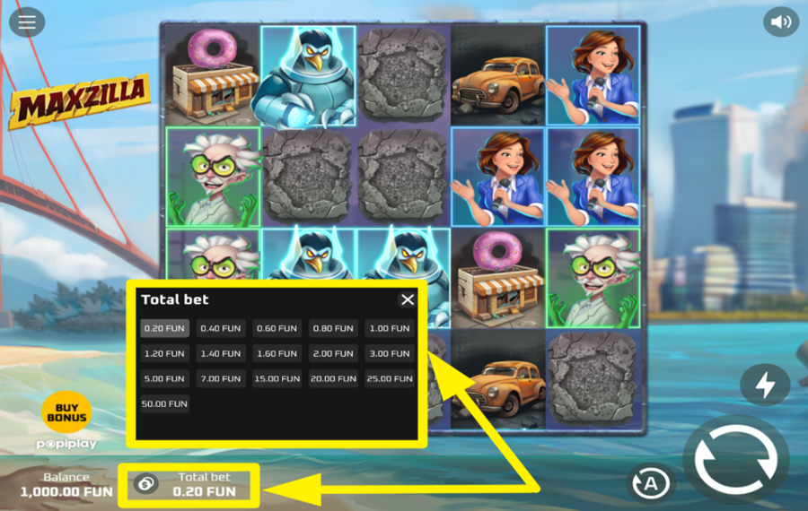 Maxzilla PLATZIEREN SIE IHRE WETTE.