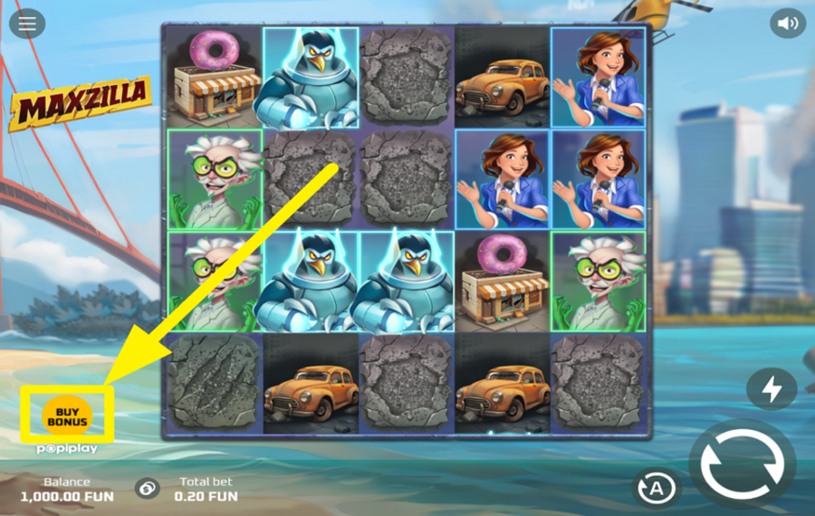 Maxzilla SCHALTE BONUSFUNKTIONEN FREI.