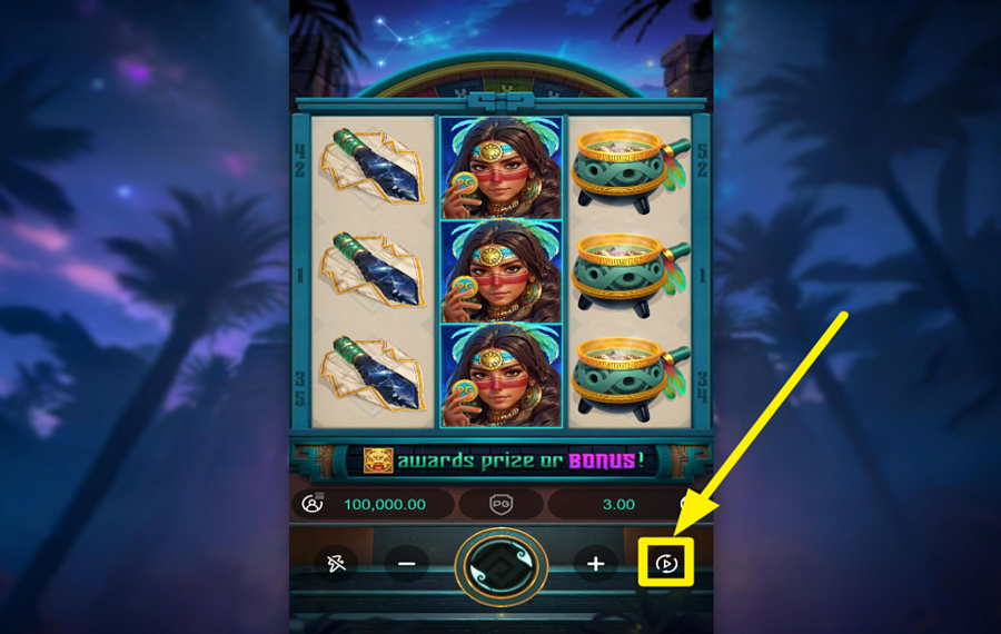 Mayan Destiny FAITES TOURNER LES BOBINES AUTOMATIQUEMENT.