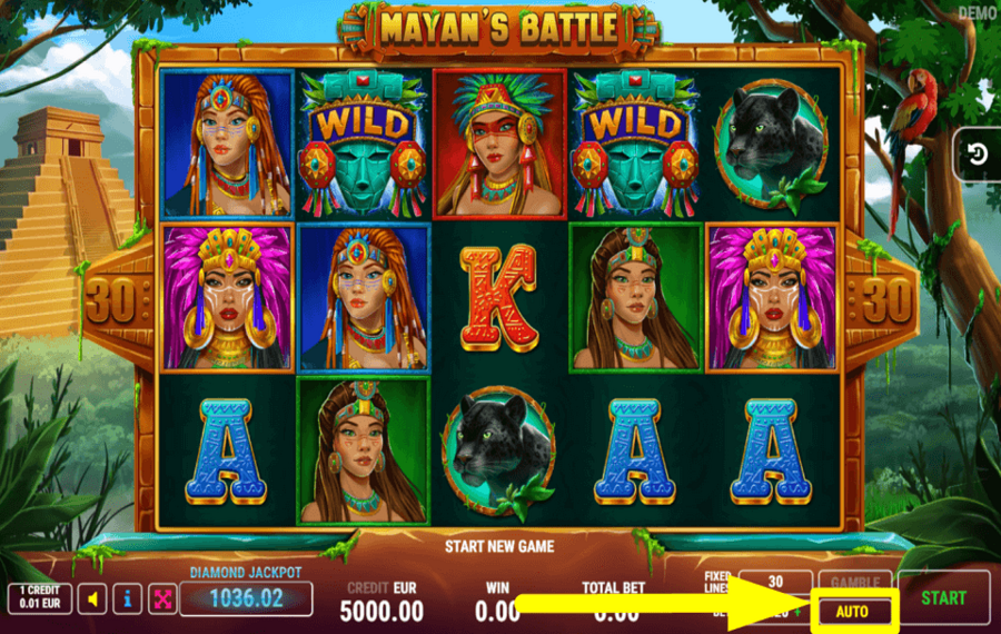 Mayans Battle РАССМОТРИТЕ АВТОМАТИЧЕСКИЕ ВРАЩЕНИЯ.