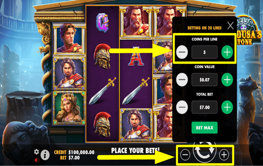 Medusas Stone PLAN THE NUMBER OF COINS.