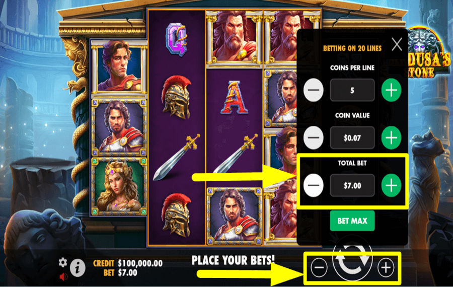 Medusas Stone PLACE YOUR TOTAL BET.