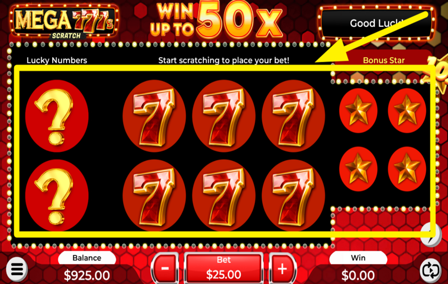 Mega 777 GRATTEZ LES CARREAUX.