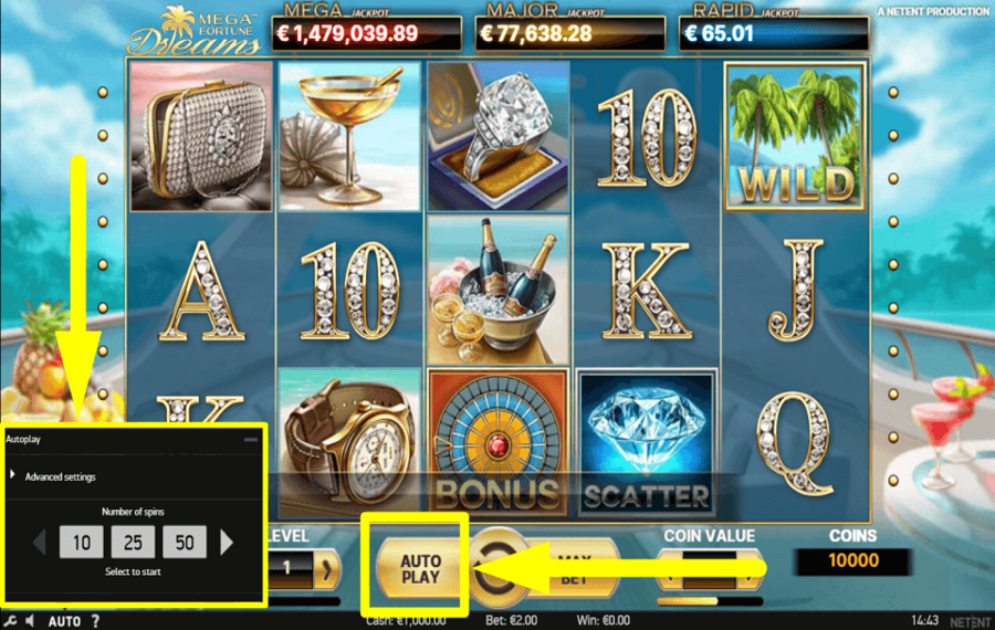 Mega Fortune Dreams CONTINUA AUTOMATICAMENTE.