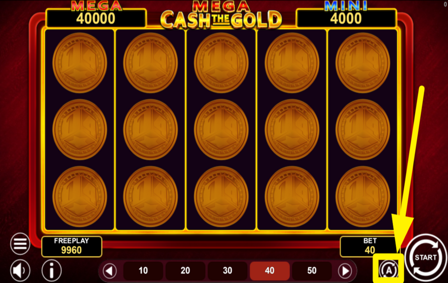 Mega Cash The Gold UTILISEZ LA FONCTION DE LECTURE AUTOMATIQUE.