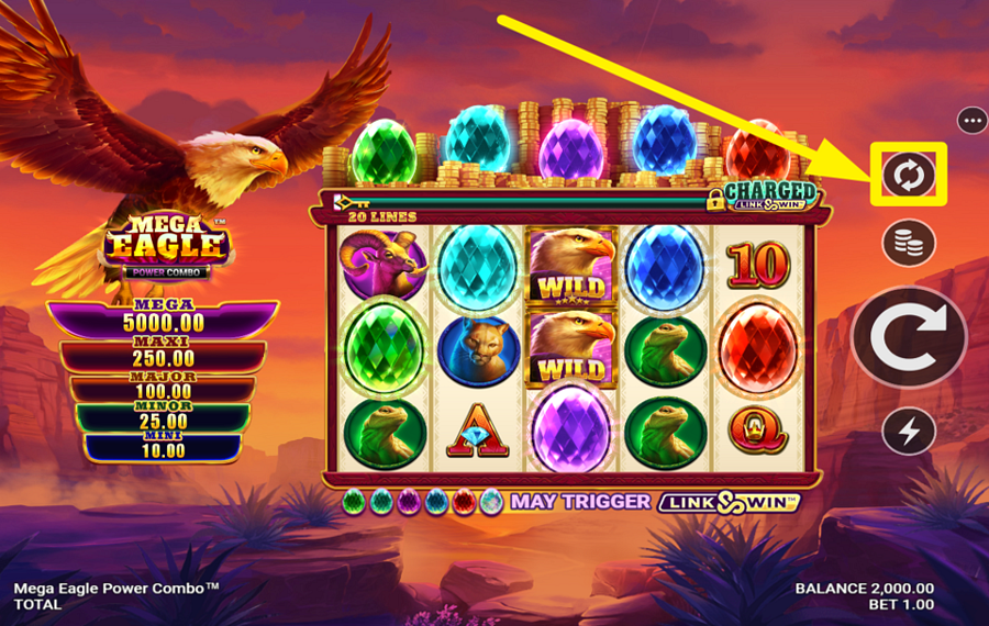 Mega Eagle Power Combo CHOOSE AUTOMATIC SPINS.
