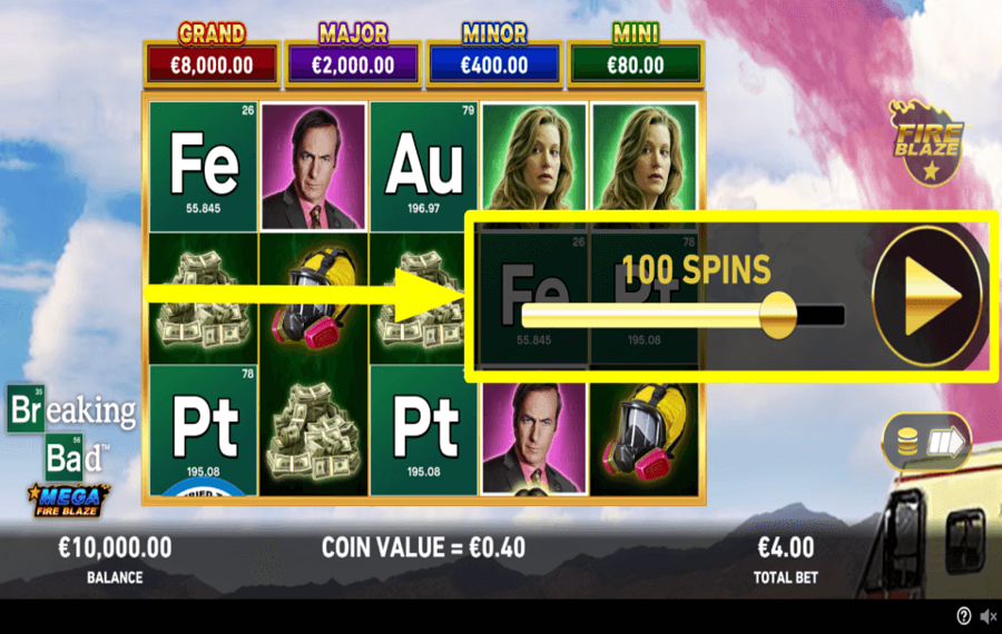 Mega Fire Blaze Breaking Bad ИСПОЛЬЗУЙТЕ АВТОМАТИЧЕСКИЕ ВРАЩЕНИЯ.