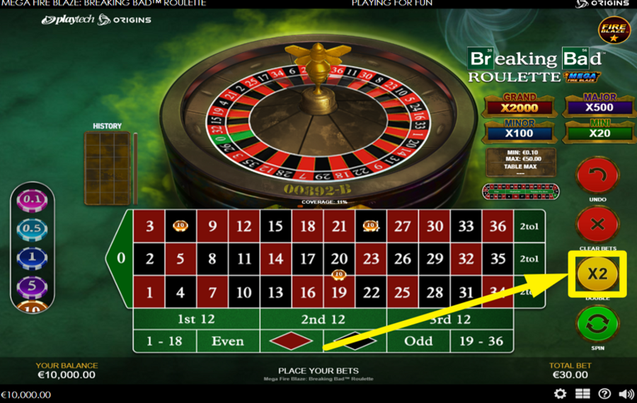 Mega Fire Blaze Breaking Bad Roulette Удвойте свою текущую ставку.