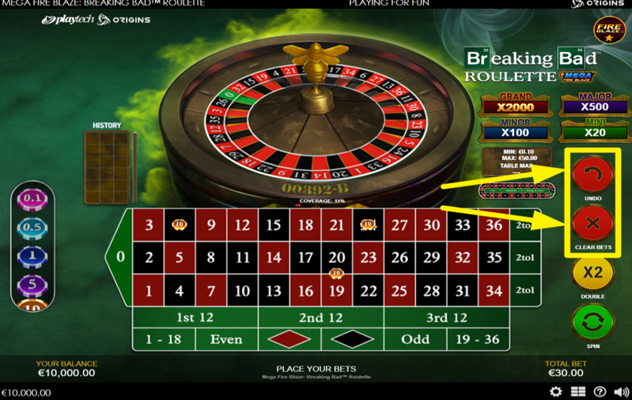 Mega Fire Blaze Breaking Bad Roulette ОТМЕНИТЬ ИЛИ ОЧИСТИТЬ ВЫБРАННУЮ СТАВКУ.