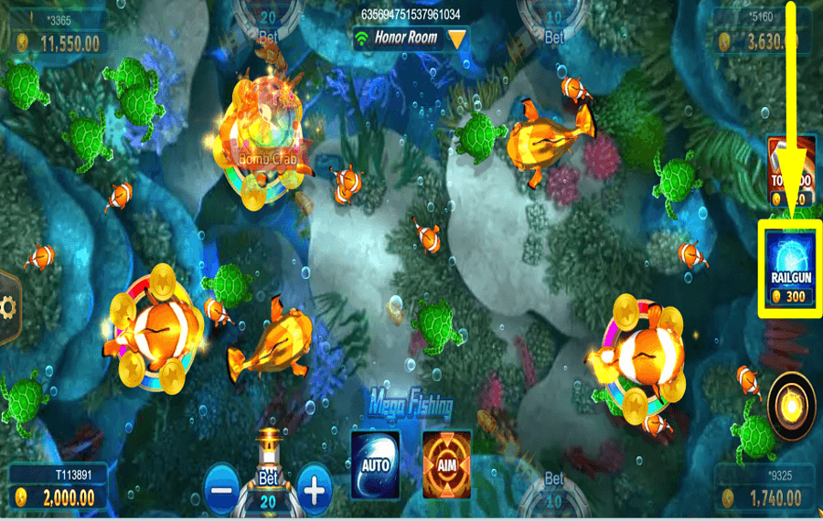 Mega Fishing FIRE THE RAILGUN.