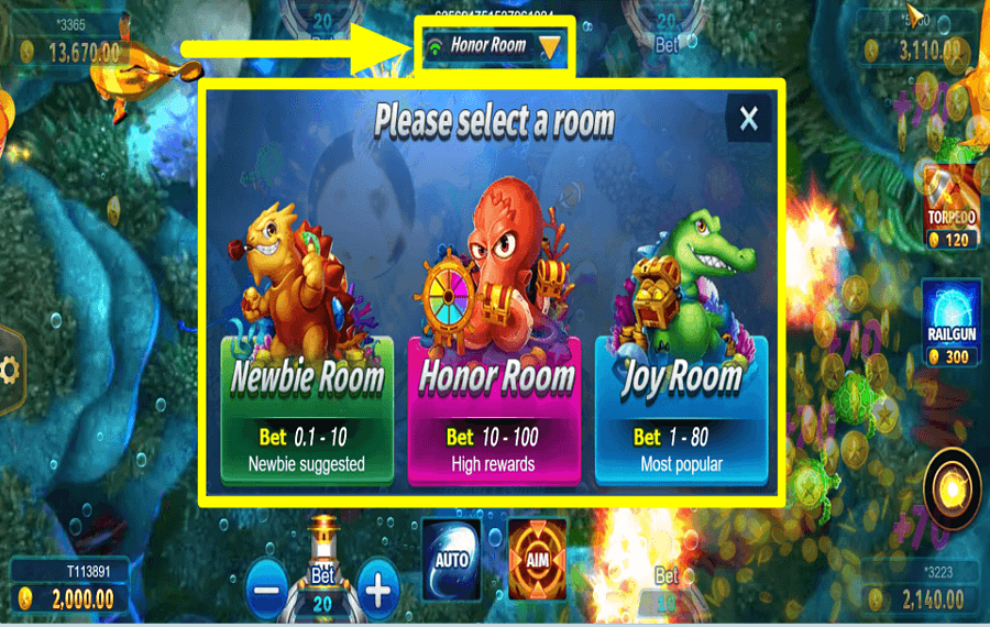 Mega Fishing SWITCH ROOMS.