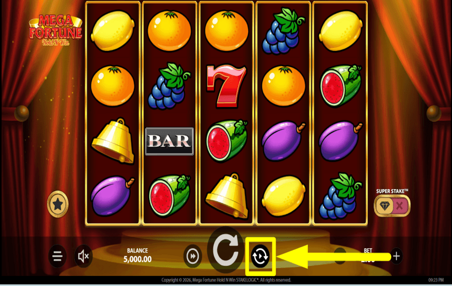 Mega Fortune Hold N Win CONTINUE AUTOMATICALLY.