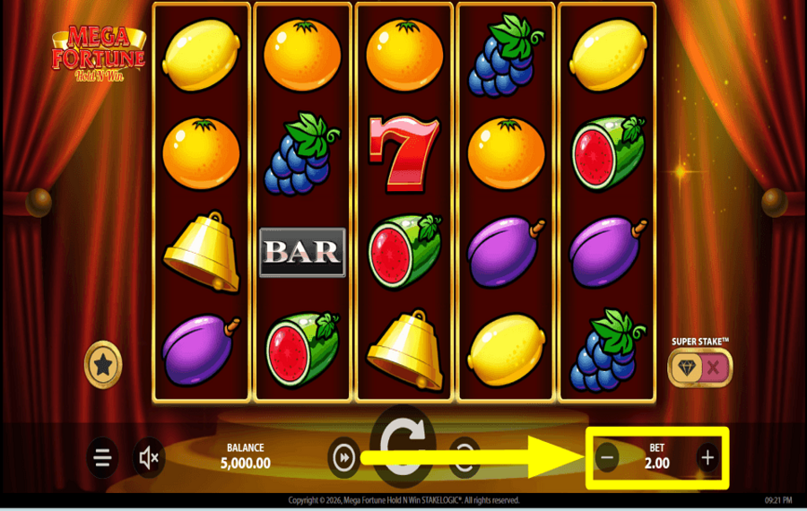 Mega Fortune Hold N Win CHOOSE YOUR WAGER.