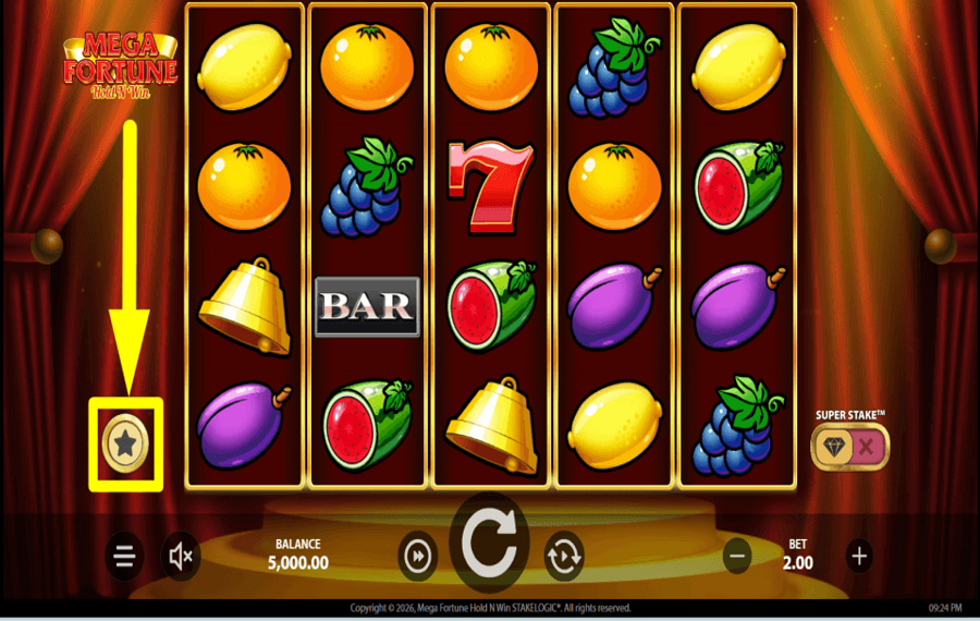 Mega Fortune Hold N Win COLLECT BONUSES.