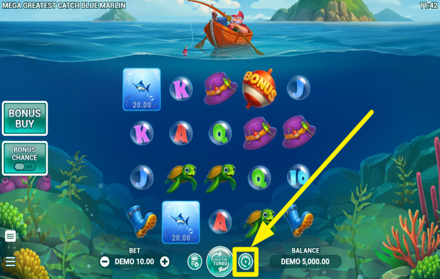 Mega Greatest Catch Blue Marlin ACTIVATE AUTOMATIC PLAY.