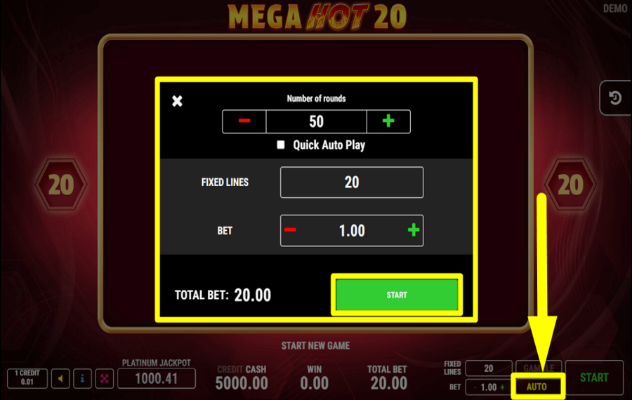 Mega Hot 20 ACTIVER LA LECTURE AUTOMATIQUE.