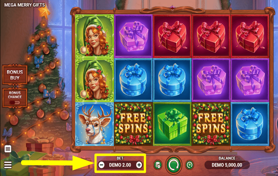 Mega Merry Gifts PLACE YOUR STAKE.