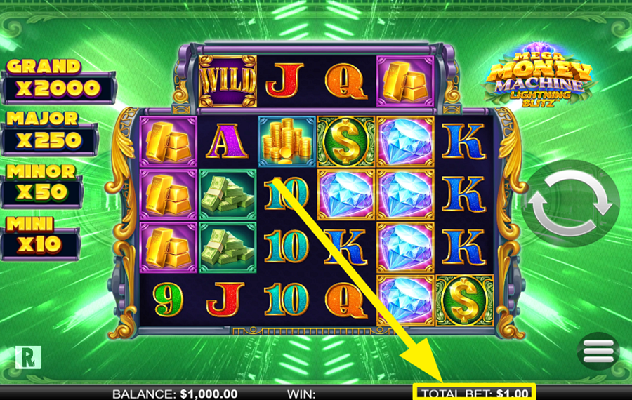 Mega Money Machine Lightning Blitz PICK YOUR BET.