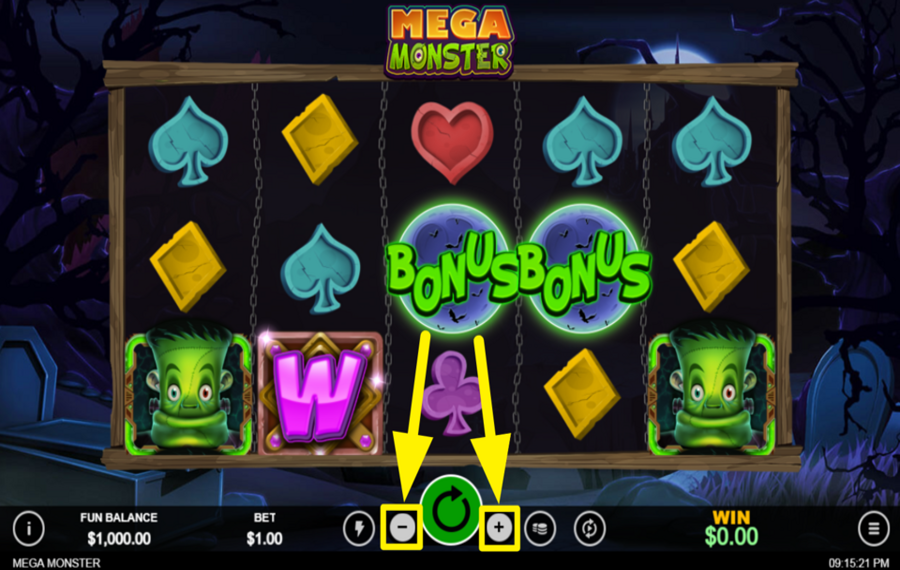 Mega Monster MODIFICA LA TUA SCOMMESSA.