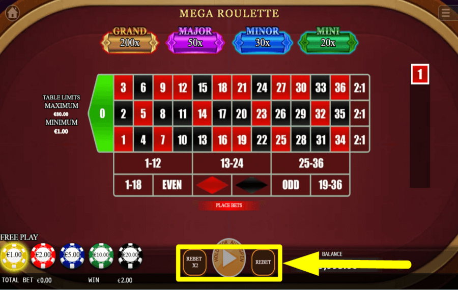 Mega Roulette JOUEZ À NOUVEAU.