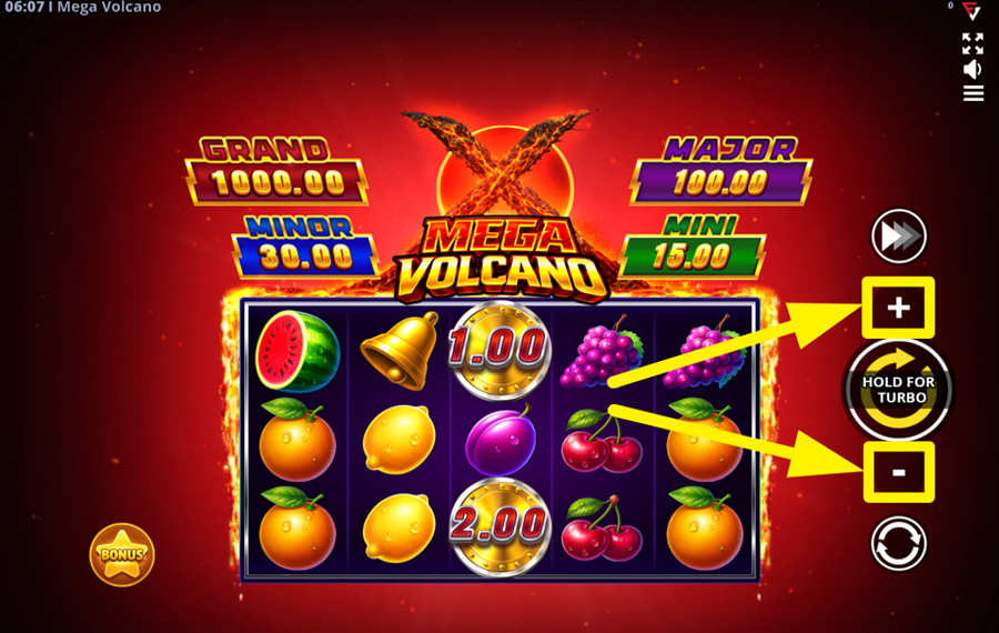 Mega Volcano Running Wins MODIFY YOUR BET.