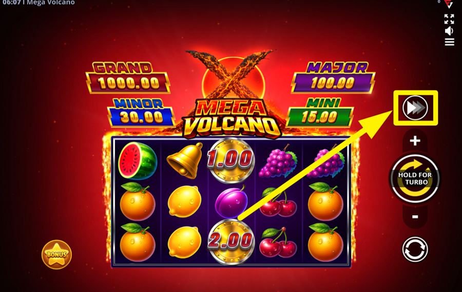 Mega Volcano Running Wins CHANGE THE SPEED.