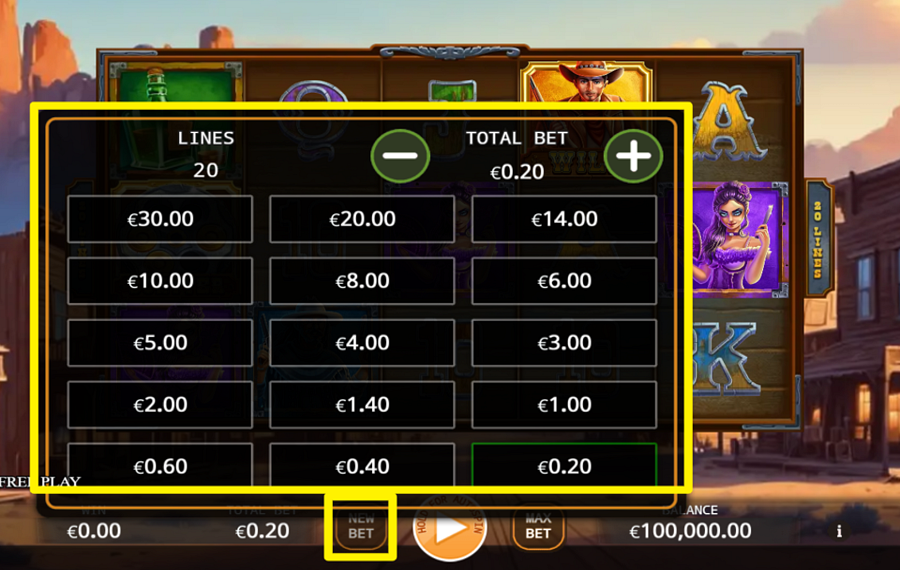 Mega Wild West DECIDE ON YOUR STAKE.