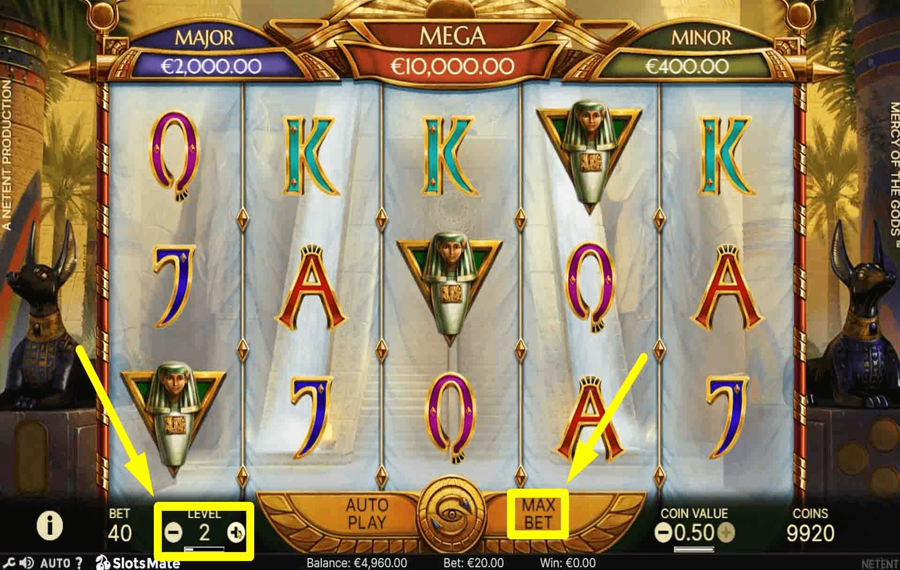 Mercy Of The Gods Choose your bet amount. 