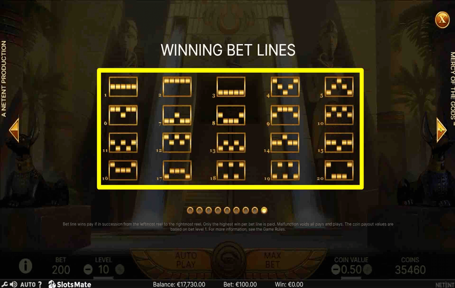 Mercy Of The Gods Choose the paylines.